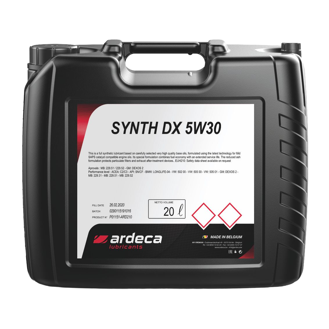 Моторное масло Ardeca SYNTH-DX 5W30, 20л (ARDECA: P01151ARD020)